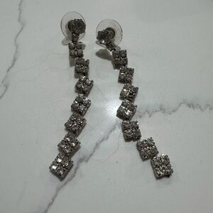 Elegant Silver Crystal Drop Earrings